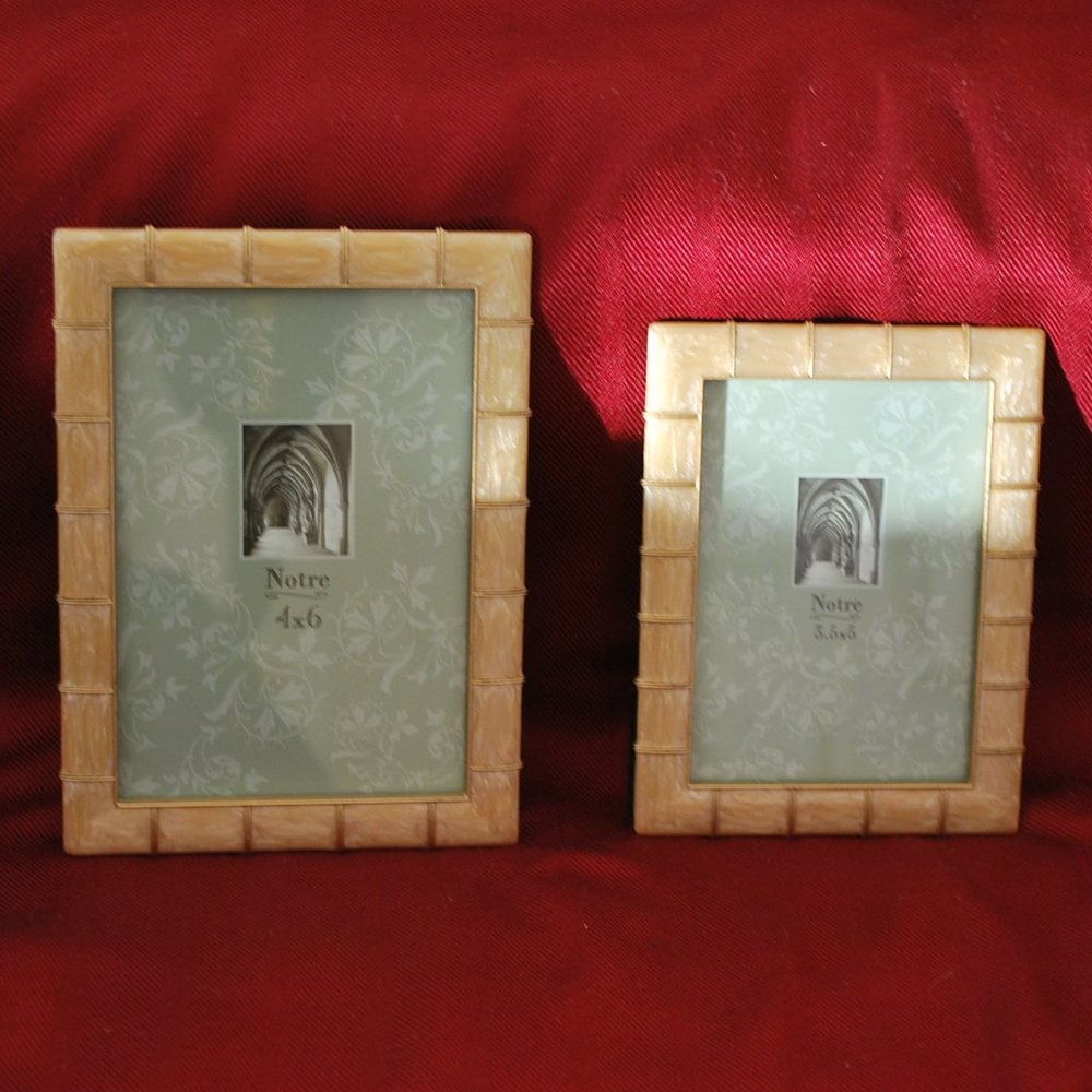Picture frames (2) by Notre, 4 x 6 and 3 1/2 x 5 bamboo colored